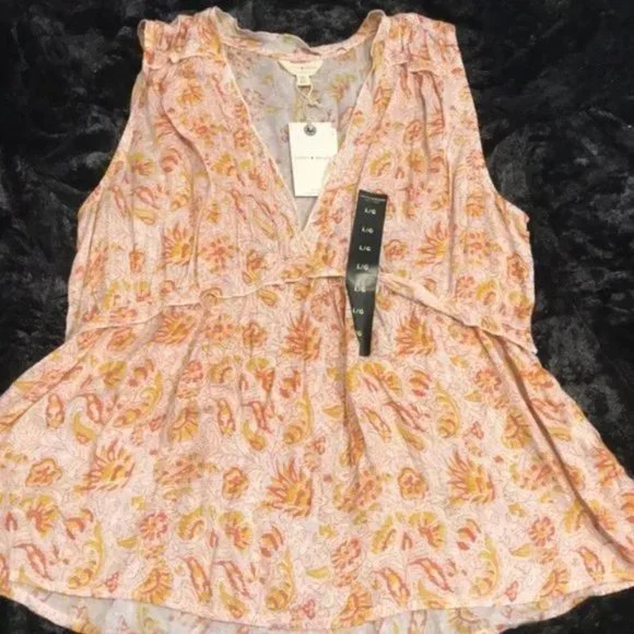 Lucky Brand Print Sleeveless Top. XS, M - Picture 5 of 14